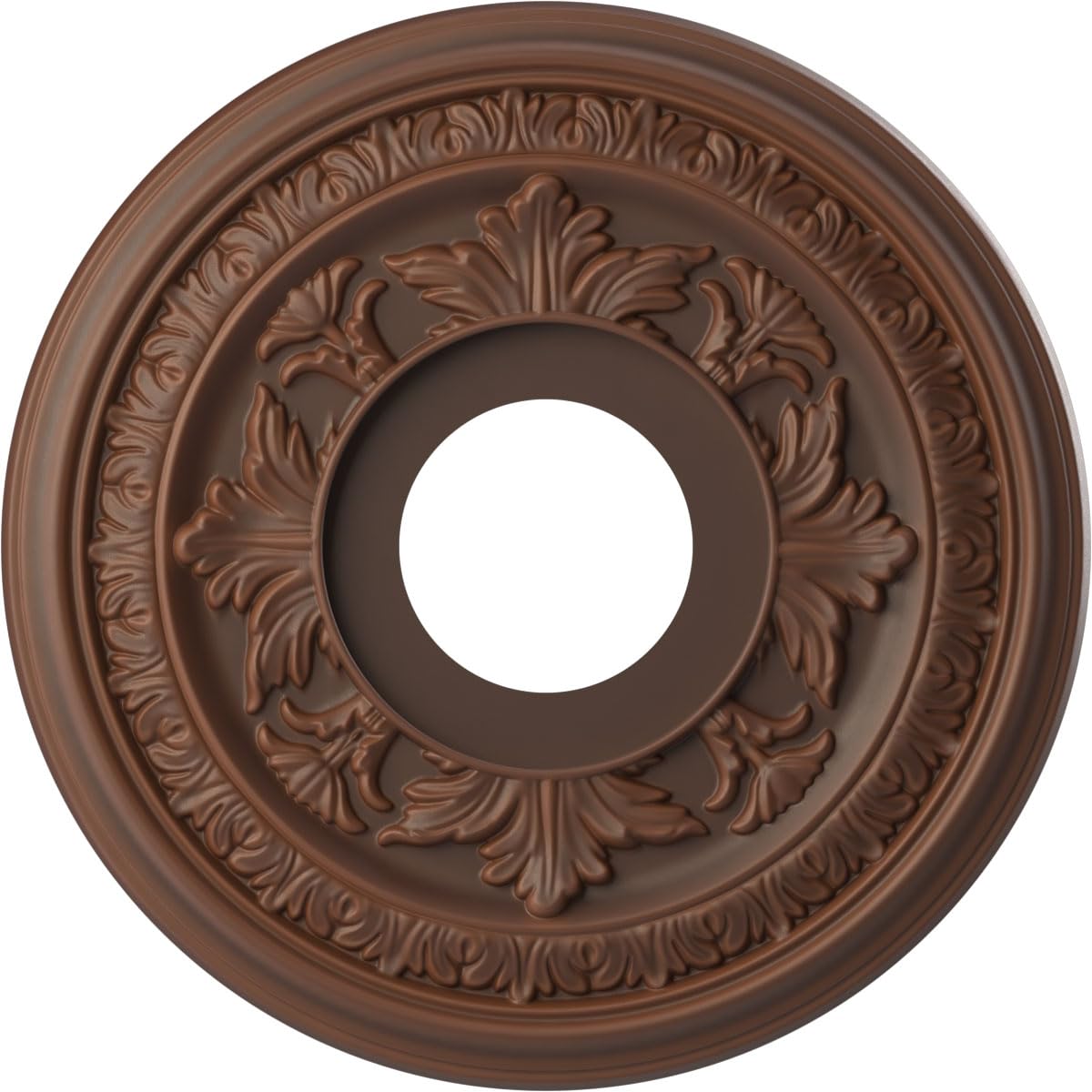 Ekena Millwork CMP13BADRU Baltimore Thermoformed PVC Ceiling Medallion (Fits Canopies up to 5 1/4"), 13"OD x 3 1/2"ID x 3/4"P, Universal Aged Metallic Rust