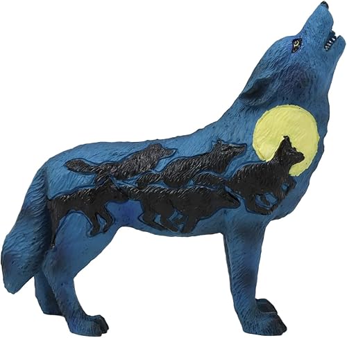 Miniatura 9 de Ebros Gift Colección de figuras espirituales de tótem de lobo aullador nativo tribal 6.25 pulgadas de largo (cielo turquesa indio)
