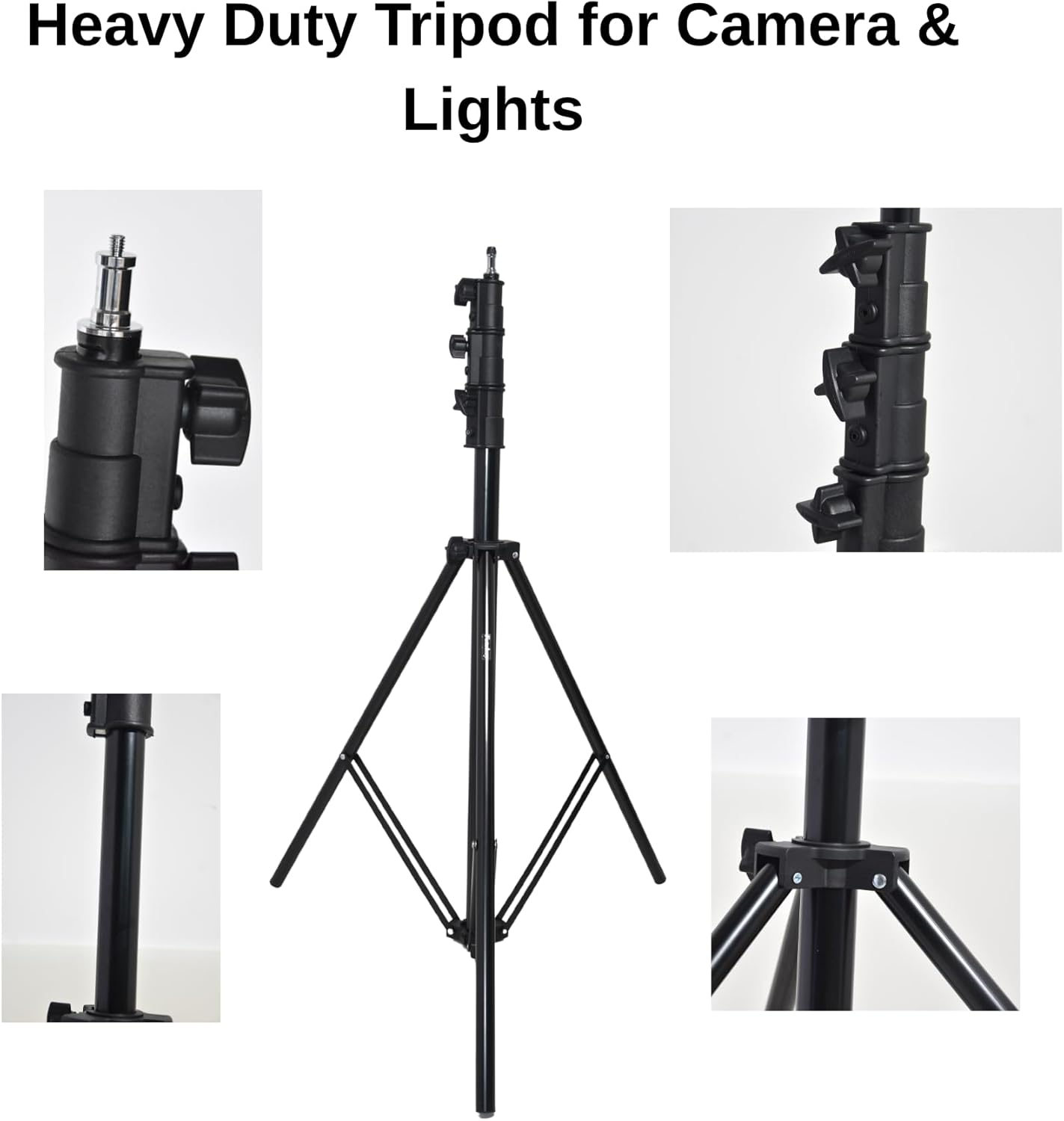 Fotoleey 13 ft Heavy Duty Tripod for Xbotgo Chameleon/Falcon/Lights - Thickened Tube with Spring Shock Absorption, Quick-Release Adapter, with Carrying Bag and Sandbag