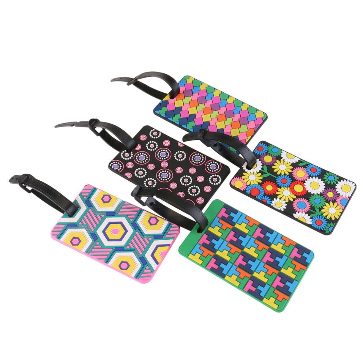 PACKOVE 2 Set Di Porta Etichette Per Bagagli Da Viaggio Etichette Personalizzate Per Valigie Etichette Robuste in Silicone Per Bagagli 5 Pezzi*2