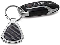 Vista 4 de iPick Image Llavero de lágrima de metal de fibra de carbono negro real para Chevrolet Corvette C7, con licencia