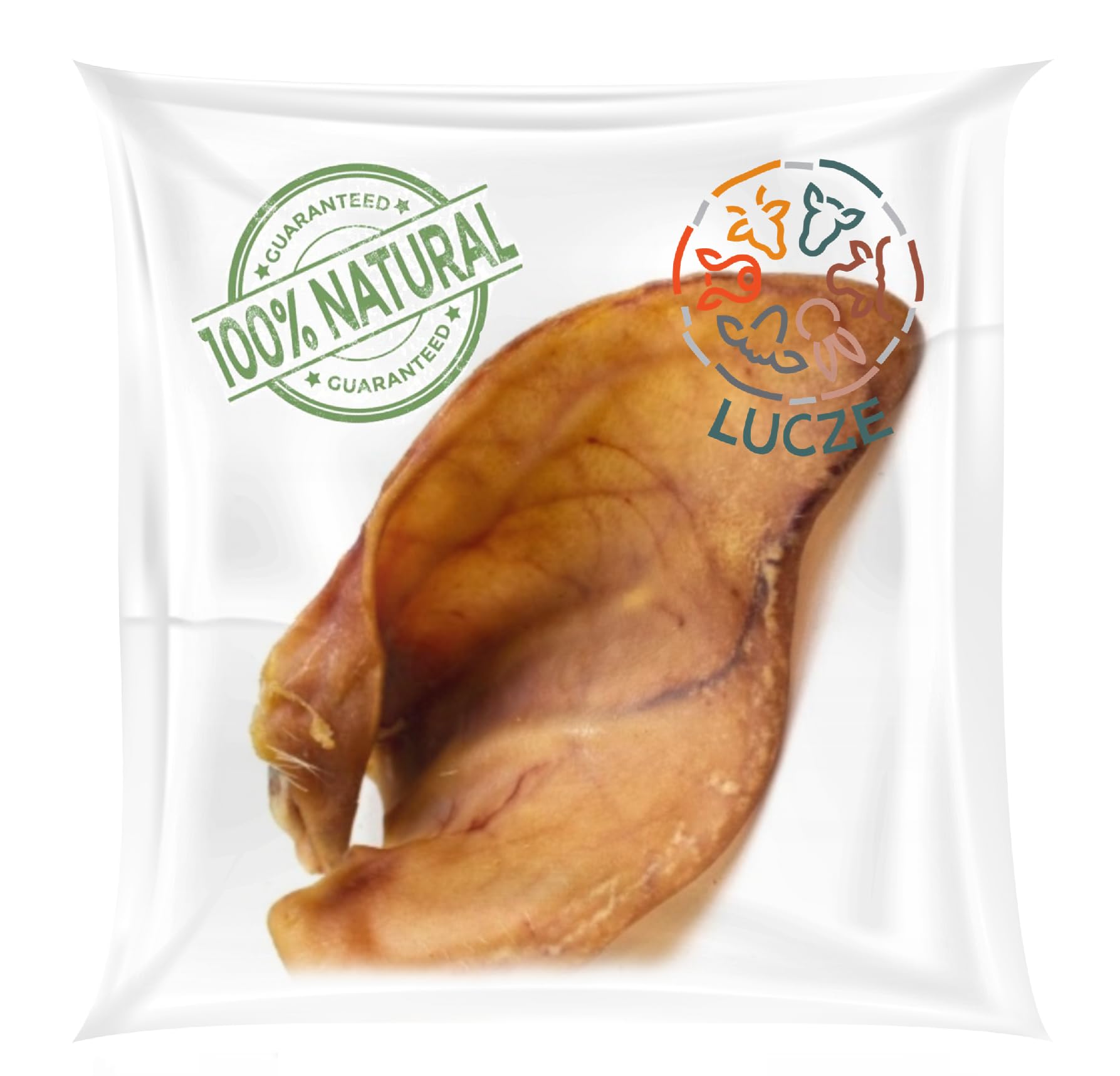Lot de Oreilles de Porc pour Chiens 1kg, Environ friandises à mâcher 100% Naturelles sans Produits Chimiques, sans céréales, Article à mâcher pour Petits et Grands Chiens, Lucze