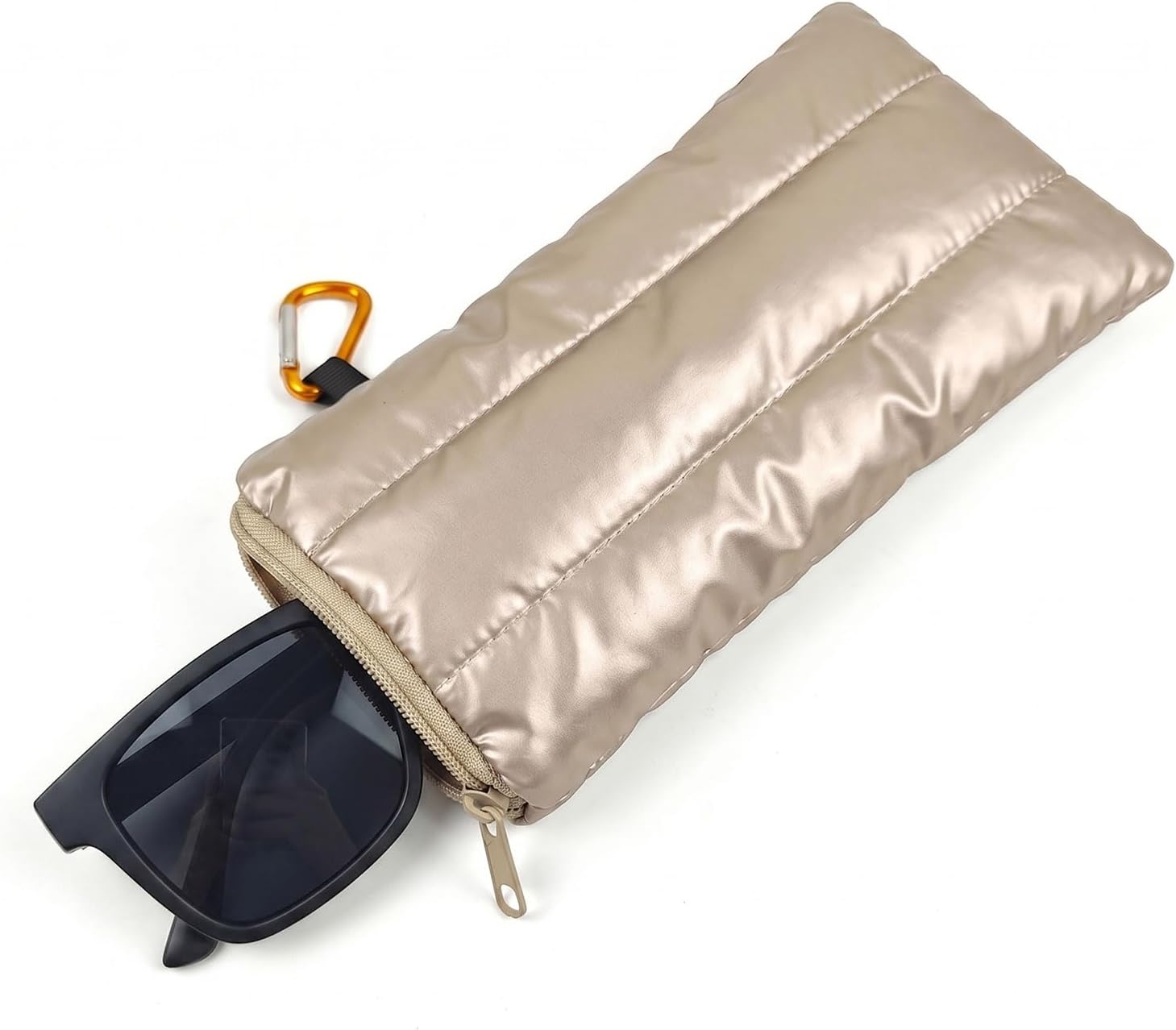 CHANGAR Glasses Case Ultra Lightweight Soft Glasses Bag Suitable for Sunglasses Nearsighted Glasses,Portable Eyeglass Pouch with Belt Hook,Thick and Protective Glasses Case for Woman Man