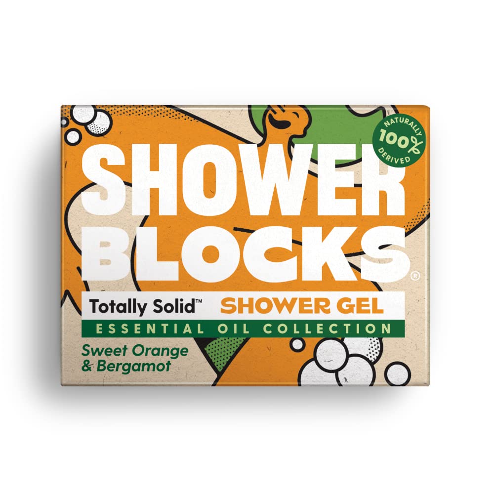 Shower BlocksSweet Orange &Bergamot Solid Shower Gel | Plastic, SLS, SLES & Paraben Free | 100% Natural & Vegan | Moisturising Body Soap For The shower