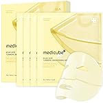 medicube Kojic Acid Turmeric Brightening Gold Jelly Gel Mask | Overnight Face Mask for Glass Glow Skin- Elasticity, Hydrating, Firming and Moisturizing | Korean Skincare, 28g x 4ea