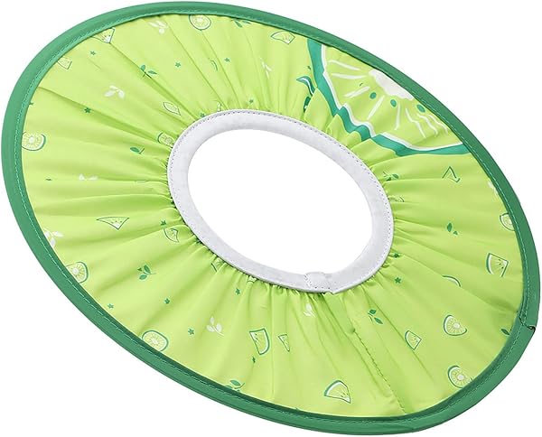 Cuffia da Doccia in Tessuto Impermeabile per Bambini Cappello da Shampoo Elastico per Protezione da Bagno, Modello Cartone Animato per Parasole per Bambini e Taglio di Capelli (GREEN) - 5