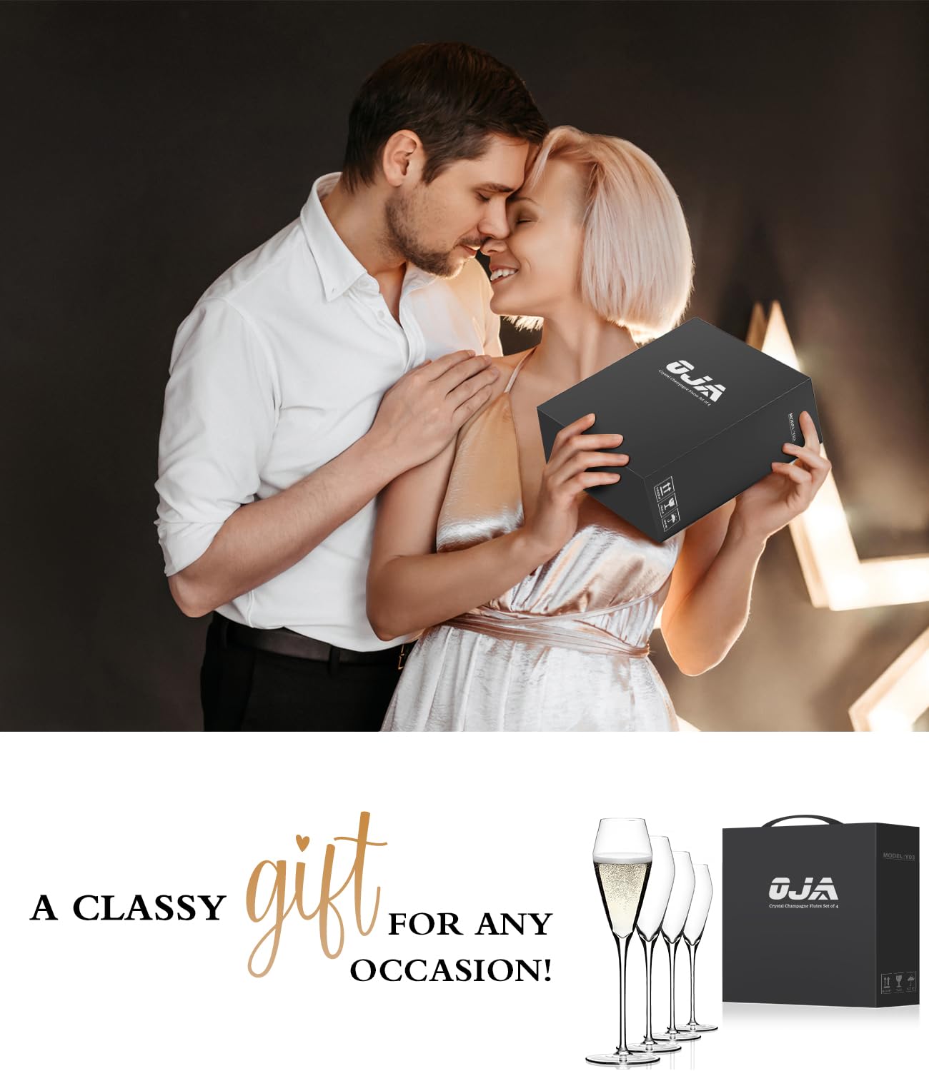 Elegant Champagne Flutes - Set of 4 -4
