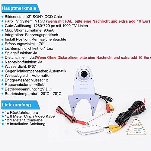 Image of Car Brake lamp Camera for Viano Vito Transit Ducato VW Crafter T5 Master