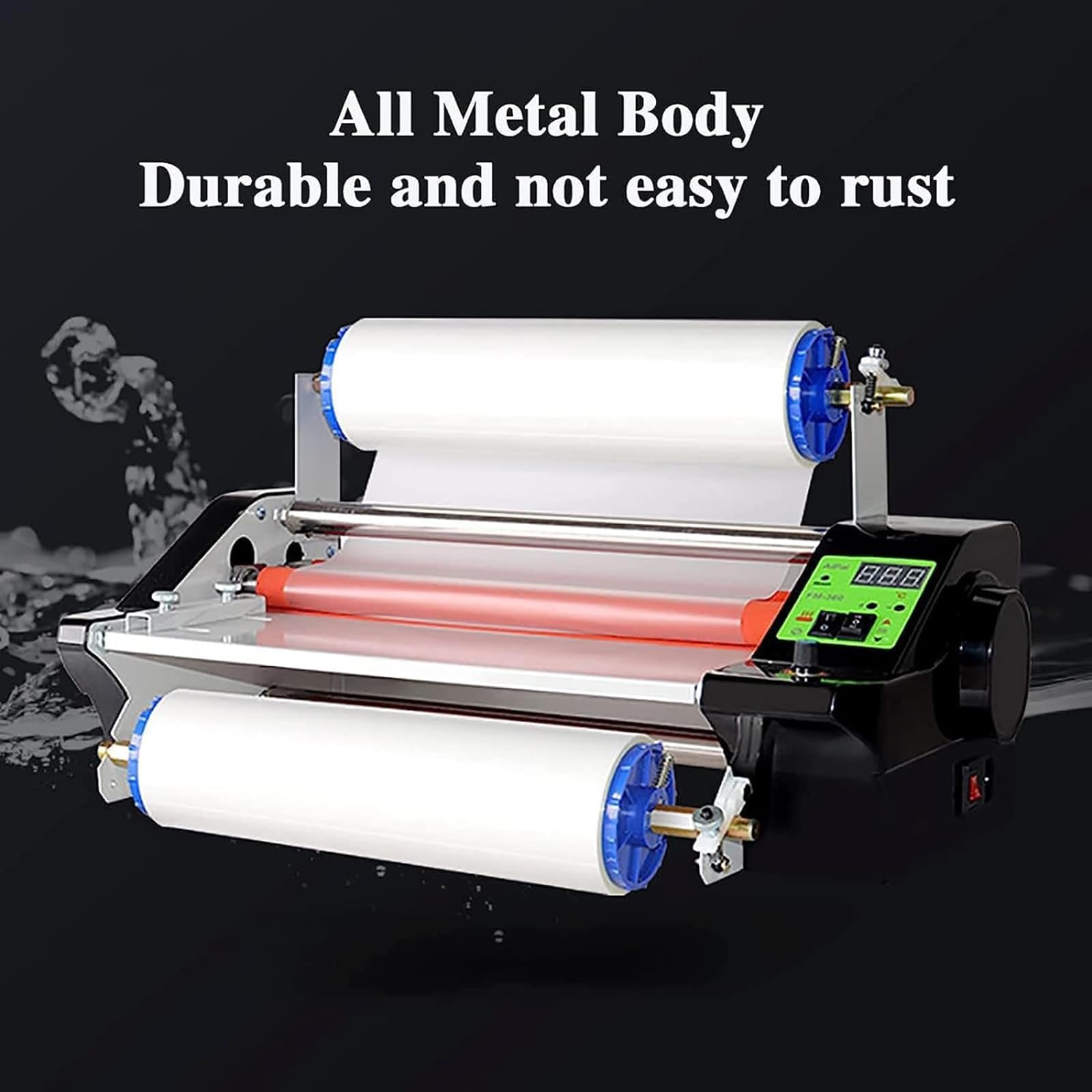 Digital Display Thermal Laminating Machine, Hot Cold Roll Laminator, Film Thickness: 0-6mm, Film Width: 0-35 Cm, 0-200? Temperature Adjustment, for School Office Commercial