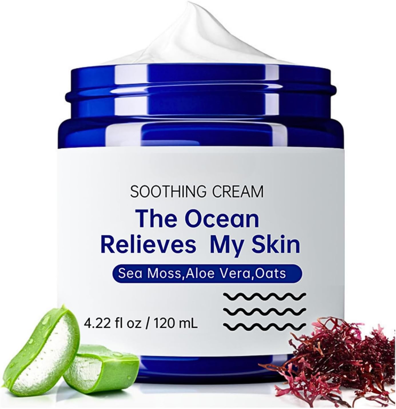 Natural Soothing Cream, Soothing Face Cream for Women & Men, Anti Redness Cream for Face, Hydrating Face Cream, Soothing Face Moisturiser, Sensitive Skin Moisturiser, Repairing, Elasticity