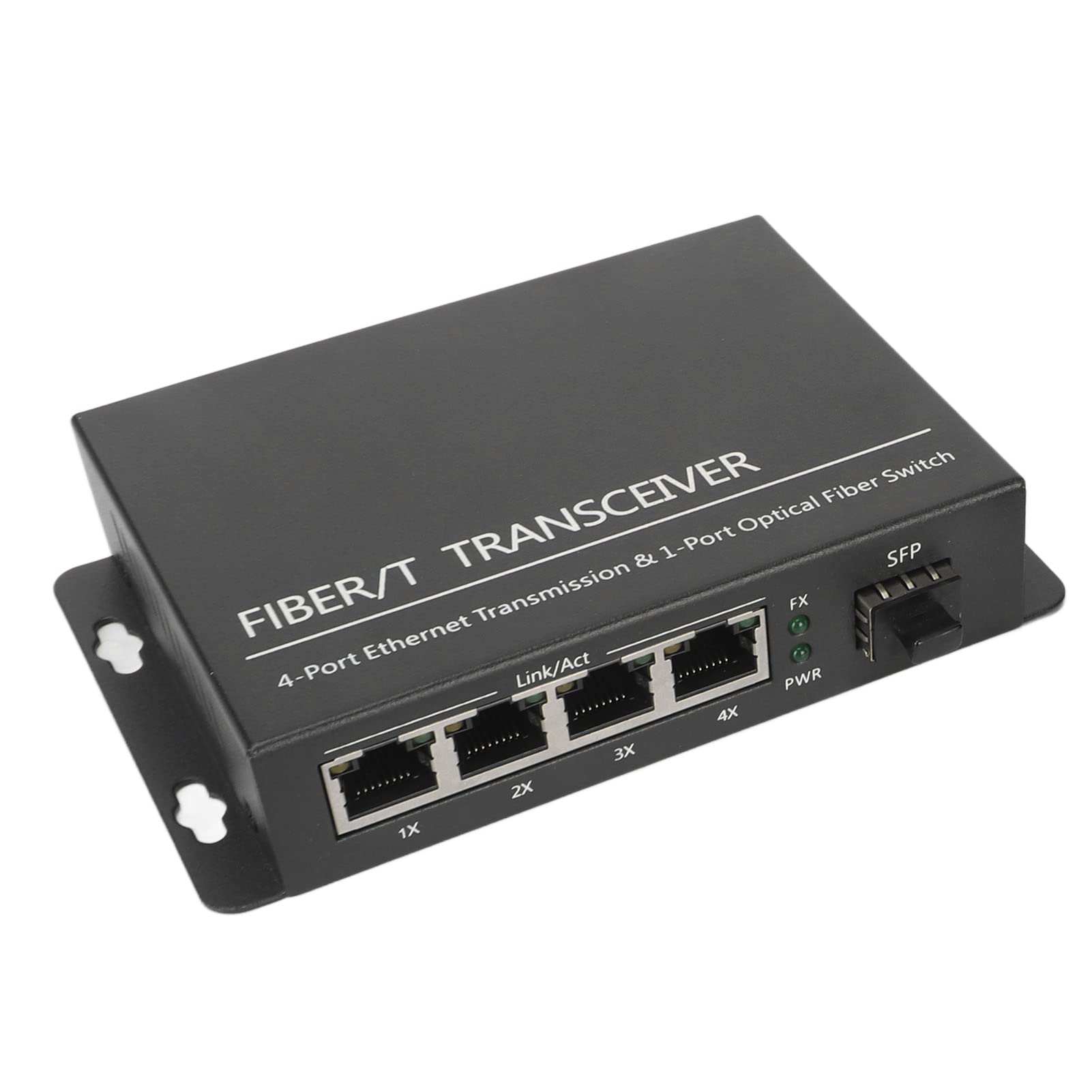 Septpenta Convertisseur de Média Fibre SFP, Émetteur Récepteur Fibre Ethernet À Transmission Efficace, 1 Port Optique 4 Ports Électriques Jusqu'À 120 Km Commutateur Fibre Ethernet Port RJ45(UE)