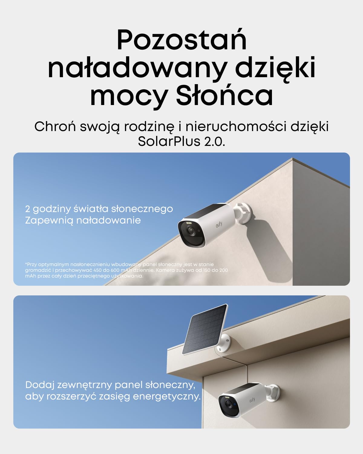 eufy Security eufyCam E40 Dodatkowa kamera Solar, na zewnątrz, bezprzewodowa, ciągłe zasilanie, rozdzielczość 2K, kamera bezpieczeństwa domowego (Dwie kamery)