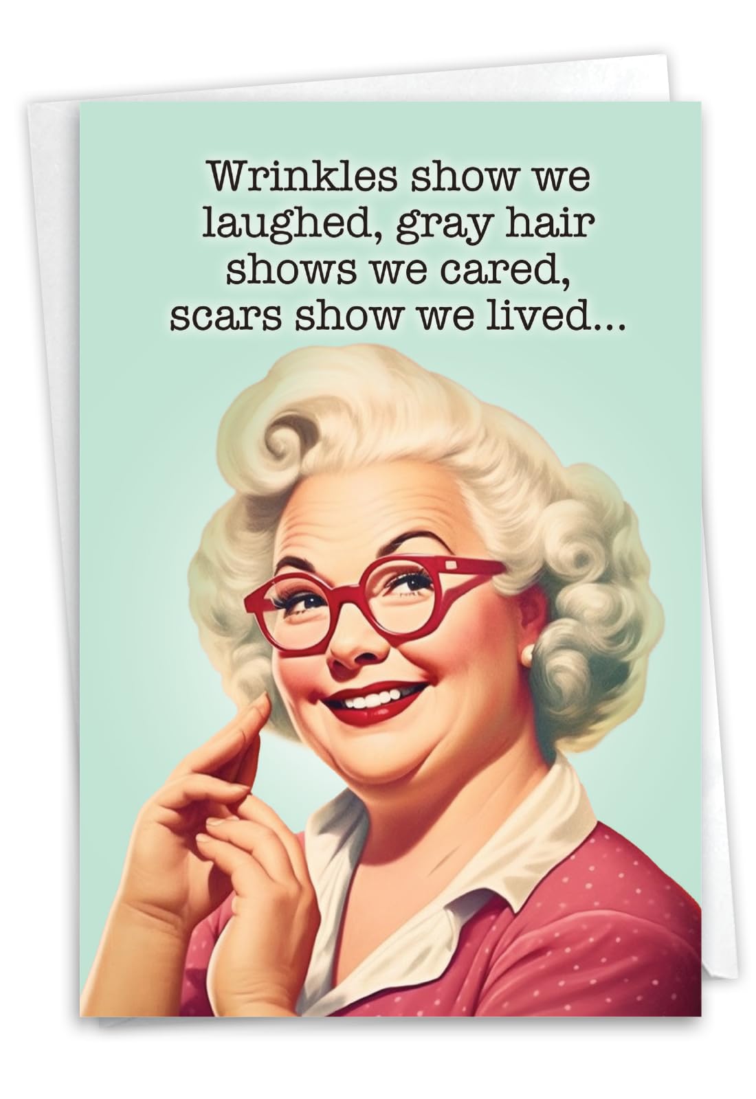 NobleWorks, Funny Women Birthday Greeting Card with 5 x 7 Inch Envelope (1 Card) Bday for Her My Wrinkles C10830BDG — image 1