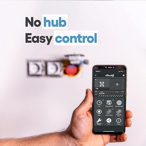 Miniatura 5 de Shelly 1 PM - Interruptor de relé, automatización inteligente del hogar, WiFi, para Alexa y Google Home, app iOS y Android, sin concentrador,
