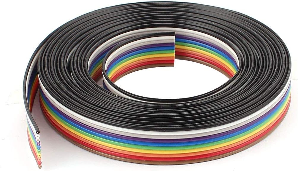 VHLL UXCELL 10Ft 10 Way Rainbow Color Flat Ribbon Cable Idc Wire 1.27Mm Pitch For Clean