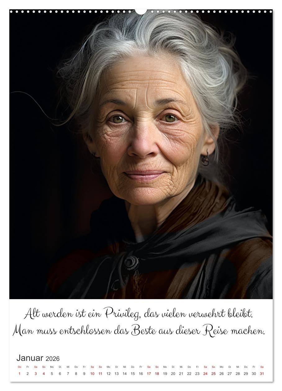 Unterm Abendstern (Wandkalender 2026 DIN A2 hoch), CALVENDO Monatskalender: Portraits und Einsichten über das Älterwerden (CALVENDO Menschen)
