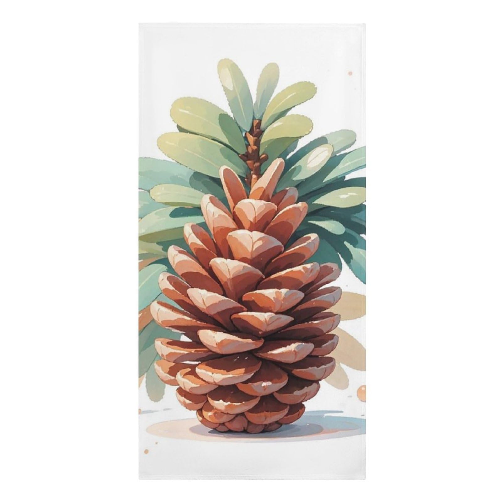 Fodpand Girls Style Lightweight Microfiber Large Overszed Watercolor Pine Cone Beach Towel 30.3X61.4 In Sand Blanket Travel, Swim, Bathroom, Women Adults Gift Soft Big Pool Swim Towels