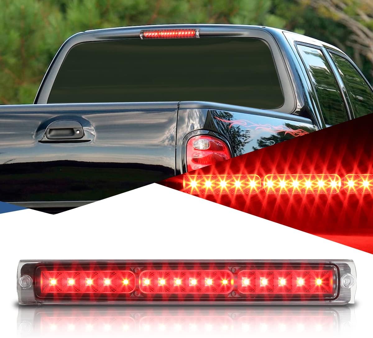 Auto Dynasty Full LED 3rd Third Tail Brake Light High Mount Stop Lamp Compatible with 1997-2003 Ford F-150/1997-1999 F-250/2004 Heritage