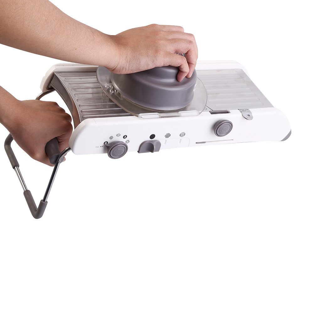 Mandolina de cocina de acero inoxidable ajustable Mandolina para verduras rallador para picar, picar, picar, picar, picar y pelar la fruta rebanadora