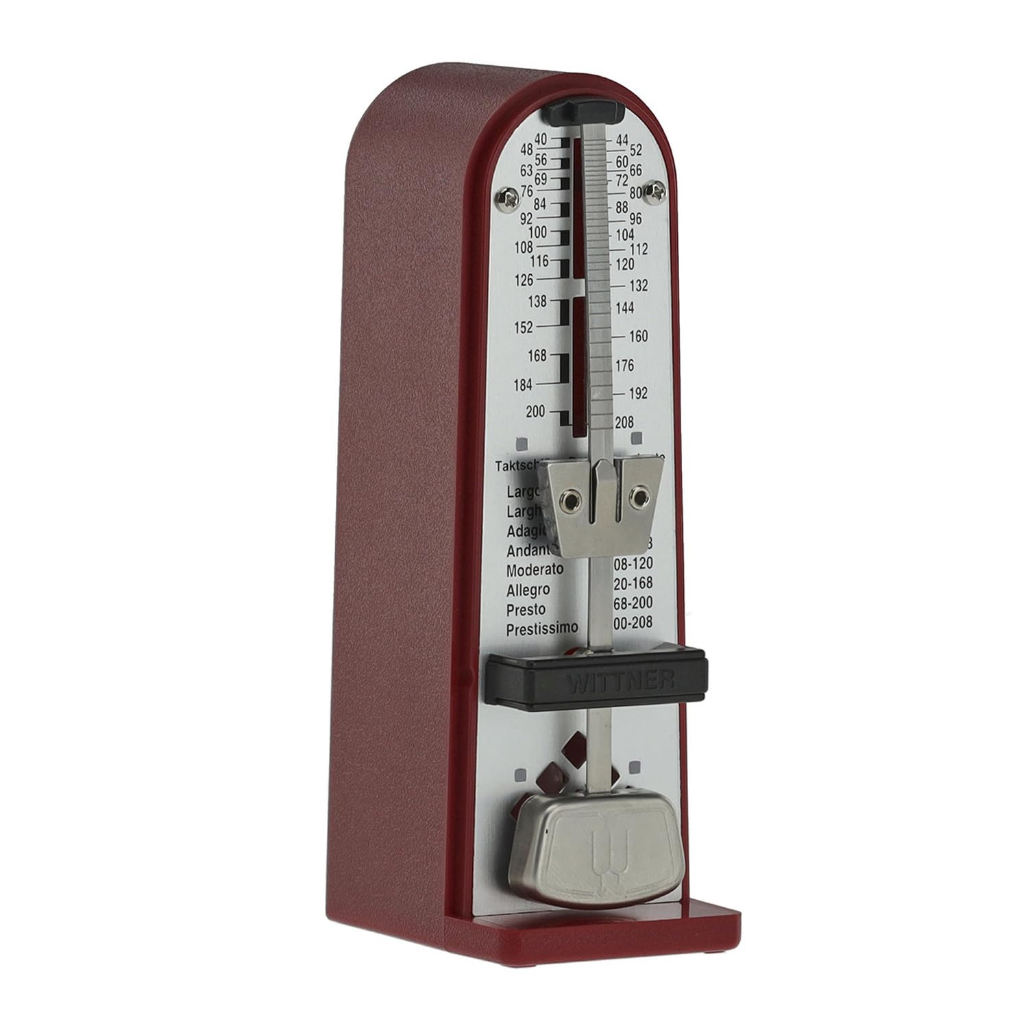 Wittner Taktell Piccolino 890141 mechaniczny metronom rubinowy z keepdrum ściereczka z mikrofibry