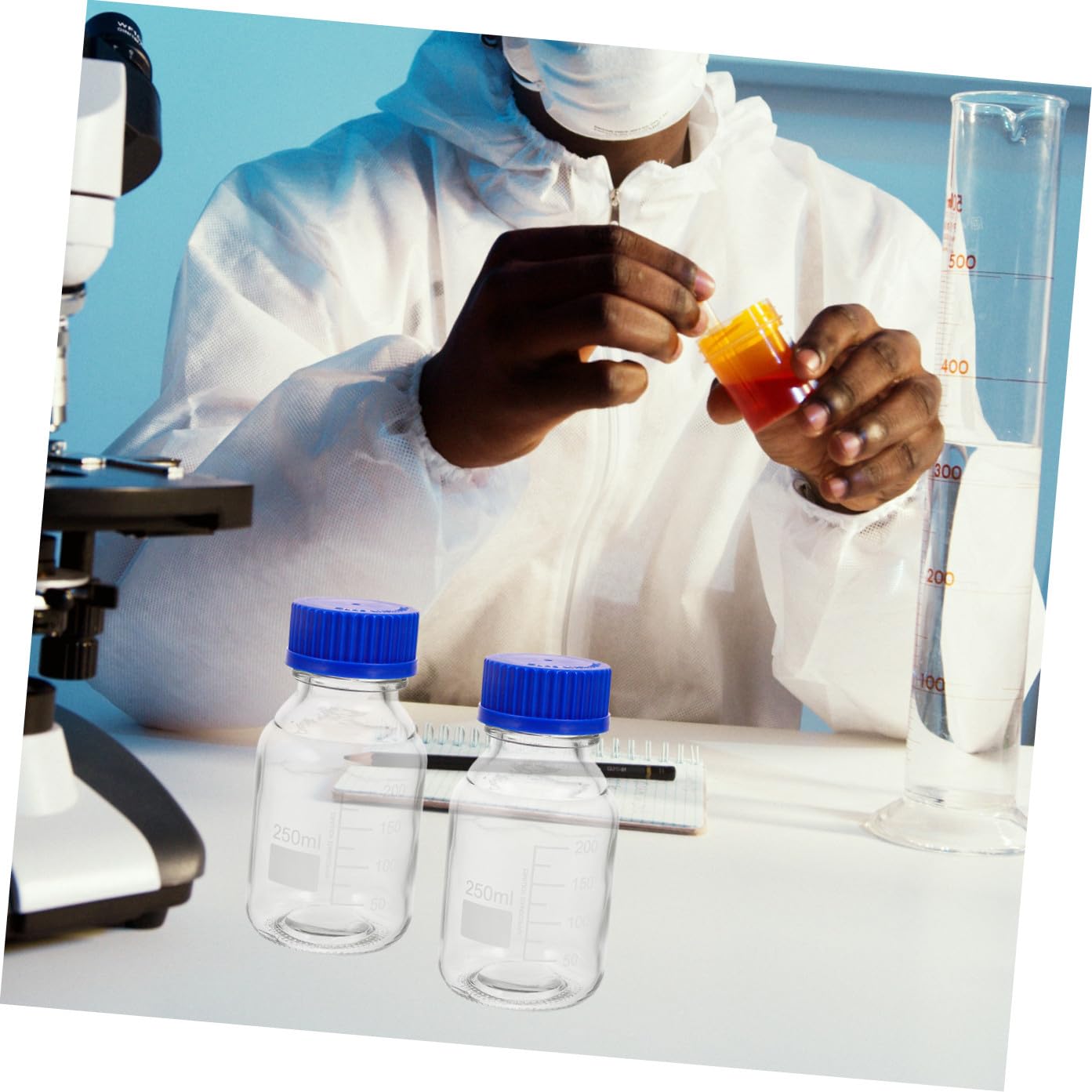 4piezas Frascos De Graduados Para Reactivos De Botellas De Almacenamiento De Resistentes y Reutilizables Diseño Prueba De Fugas