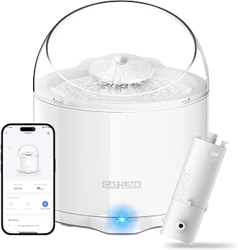 CATLINK Cat Water Fountain with Wireless Pump, 91.71oz/2.6L, Health Monitoring Automatic Pet Fountain, Ultra Quiet, Ultrafiltration, Dog Automatic Pet Drinking Fountains, App Control, Pure 2