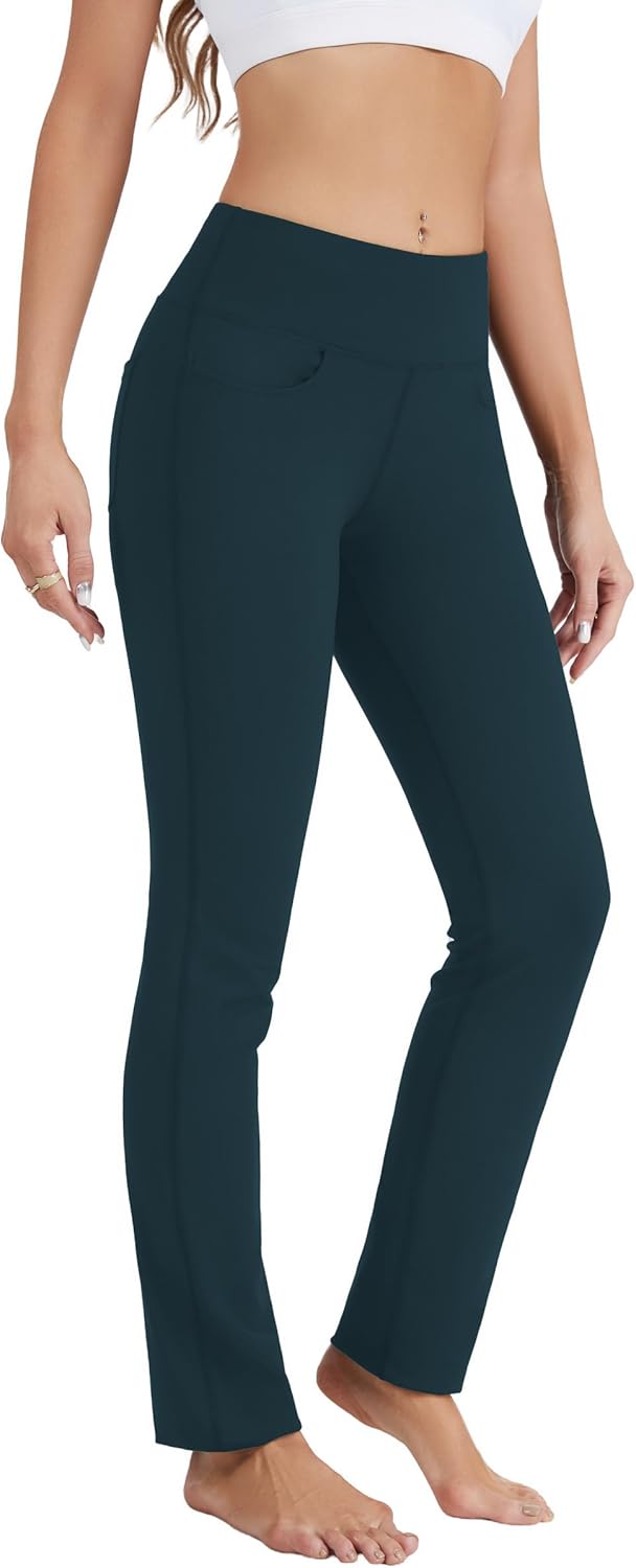 SAFORT Women's Yoga Pants Straight Leg Yoga Dress Pants 28"/30"/32"/34" Long Tall Inseam Stretch Slacks with Pocket - Image 2