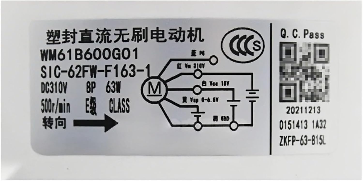 Air Conditioner Fan Motor SIC-62FW-F163-1 WM61B600G01 DC310V 500r/min 63W ，Compatible For Mitsubishi Air Conditioner