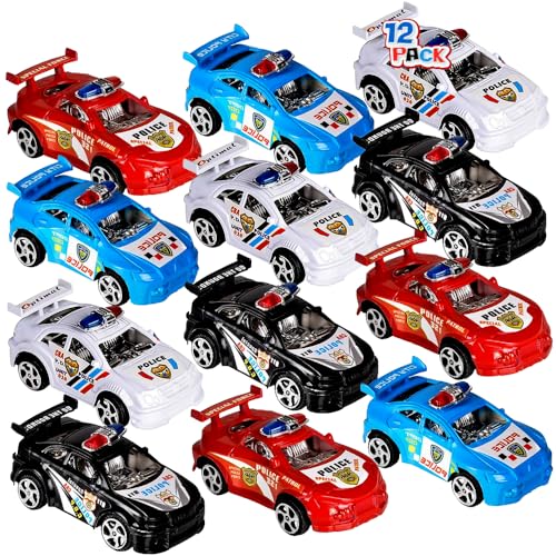 Set de 12 Carritos de Policía Mini Pullback para Niños