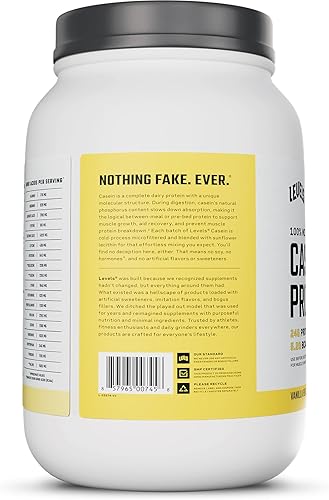Miniatura 8 de Levels - Proteína de caseína micelar 100% sin hormonas, grano de vainilla, 2 libras