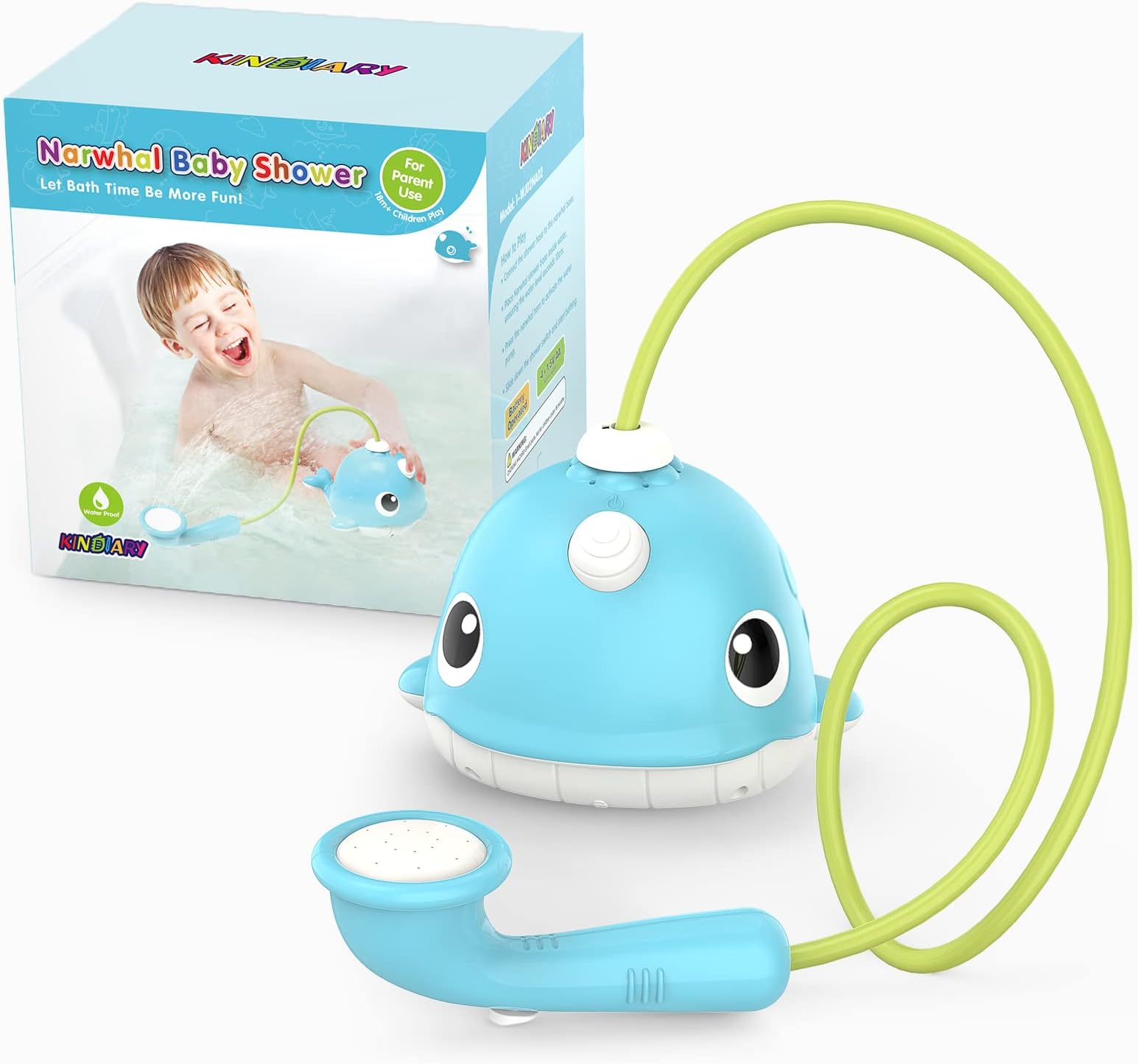 KINDIARY Narwhal Baby Bath Shower Head