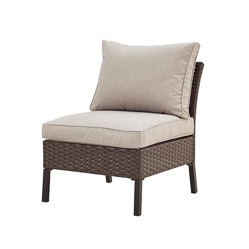 PatioFestival Wicker Patio Chairs Rattan Armless Chair Non-Armrest Sofa with