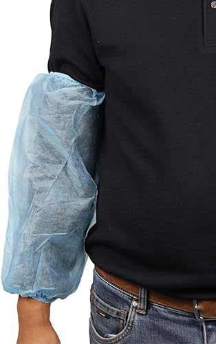 Miniatura 2 de Greenour 2001000 Count Disposable Sleeve Covers for Arms Oversleeves Latex-free with Elastic Ends Blue 16 Inches