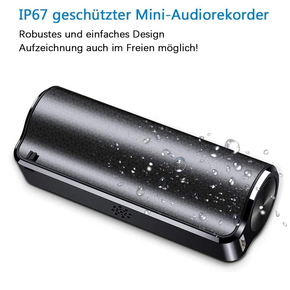 Mini-Diktiergerät, Sprachaktivierung, 32 GB, Aufnahmegerät, integrierter starker Magnet, 400H Stunden Aufnahmekapazität, Mini-Diktiergerät für Vorträge, Interviews, Besprechungen usw.(MZ002-32G)