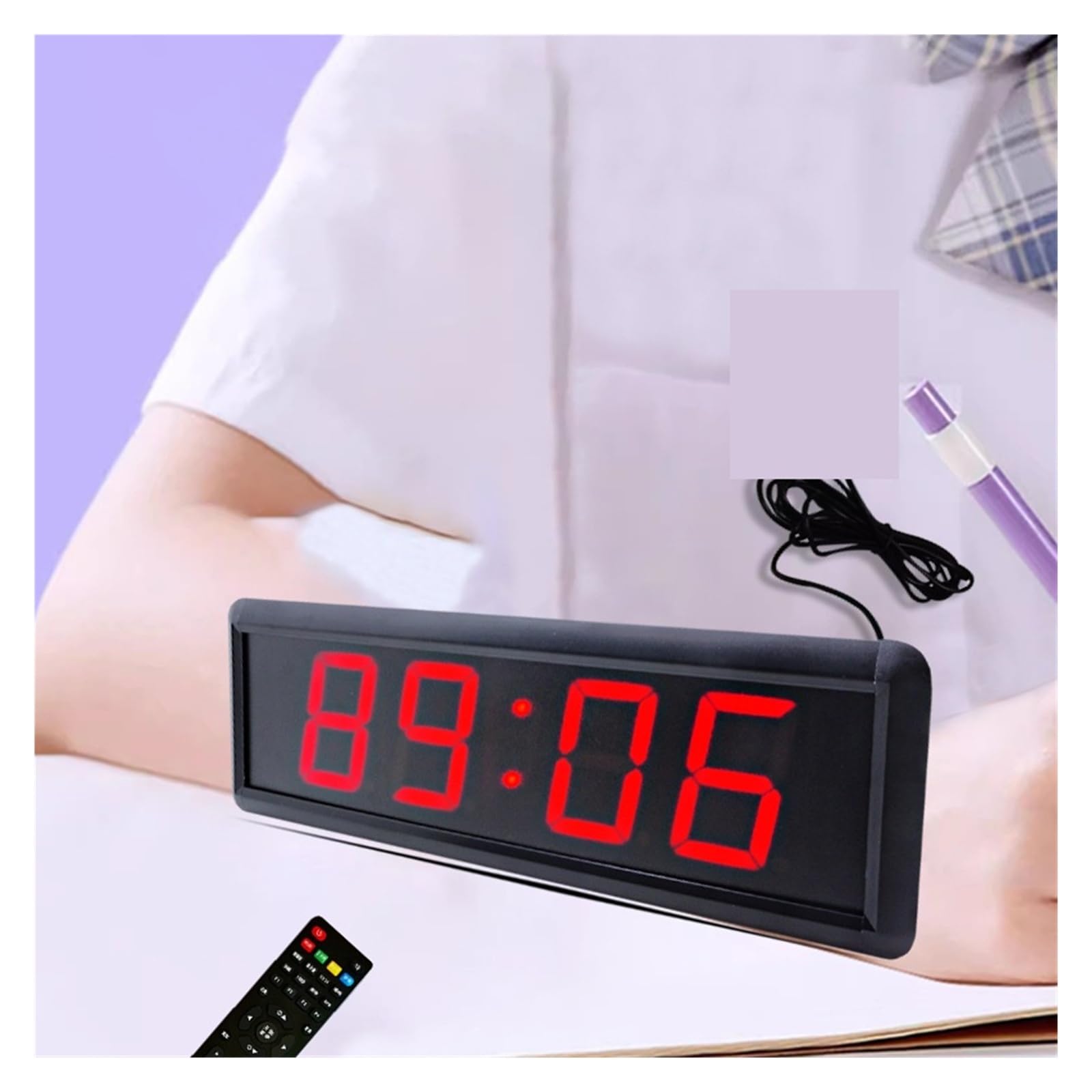 Reloj digital LED mini de pared de 4 pulgadas, resistente al agua, con temporizador de cuenta regresiva de 4 dígitos y cronómetro, con control remoto. Uso en múltiples escenarios