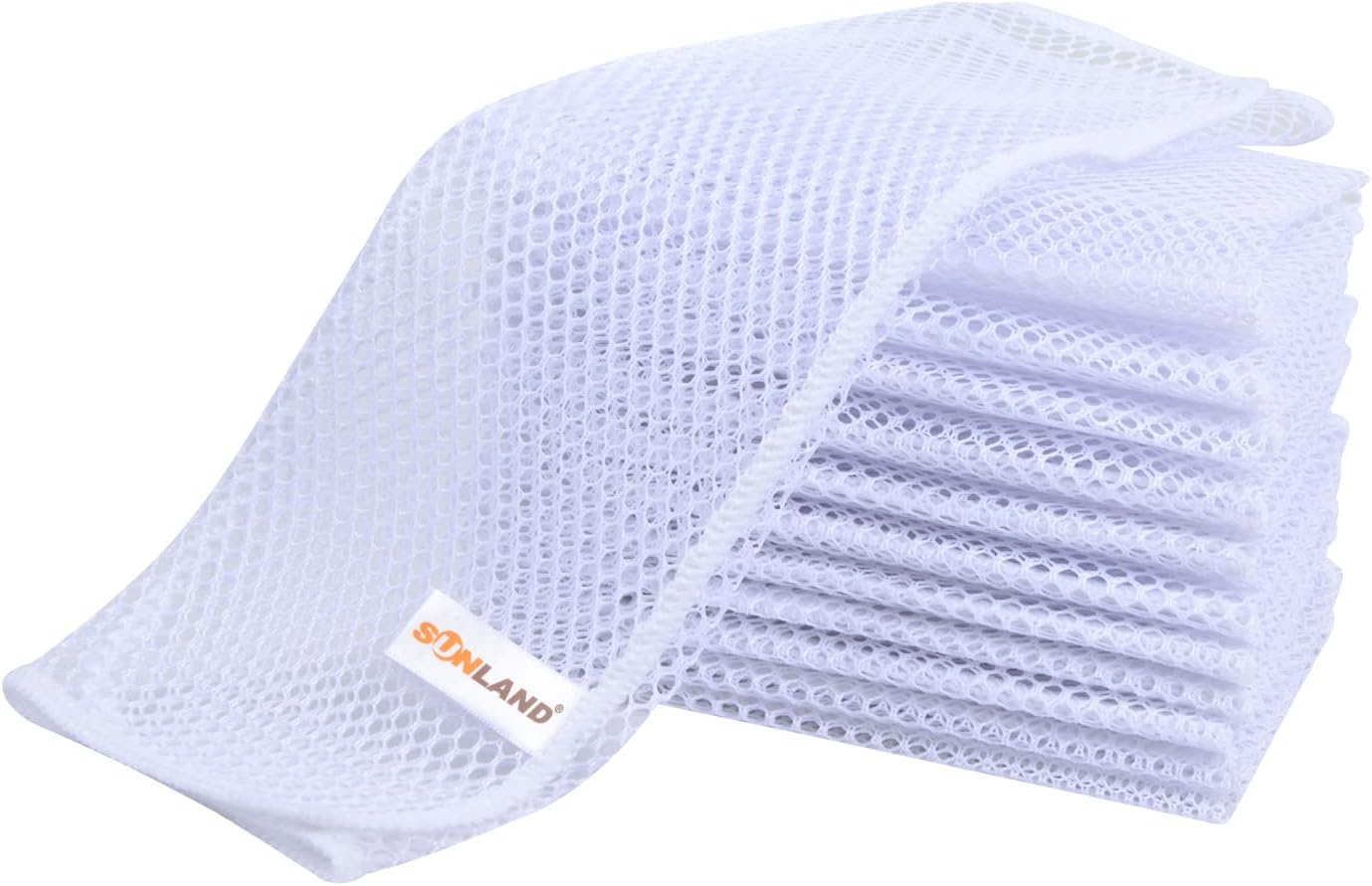SUNLAND Mesh Dish Cloths Kitchen Dish Cloths for Washing Dishes Fast Drying No Odor Dish wash net 12 Pack 12 Inch x 12 Inch White