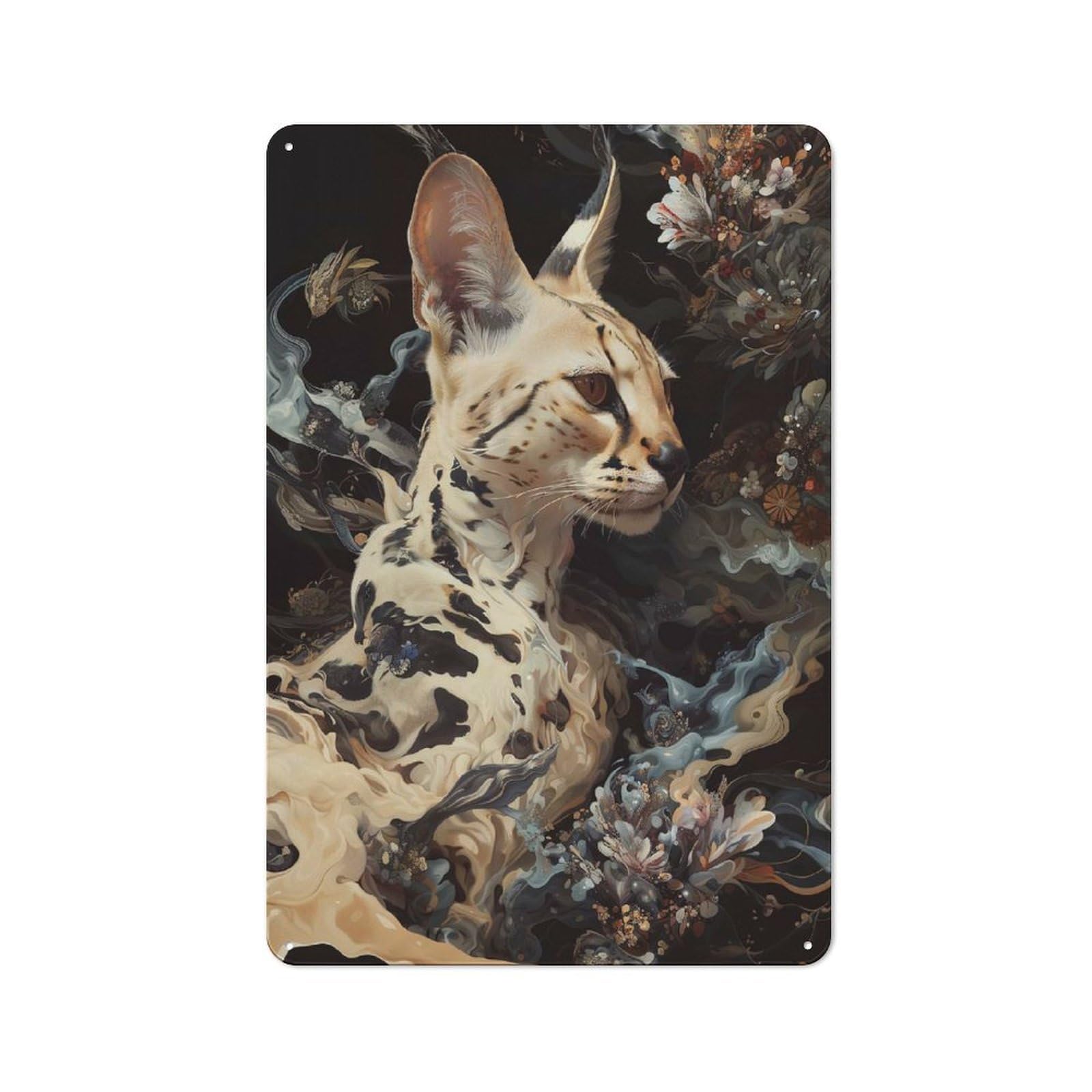 Junmoney Style-23 Serval Whimsy Rustic Metal Wall Sign 30X20cm For Workshop Wall, Suited To Makers And Diy Enthusiasts