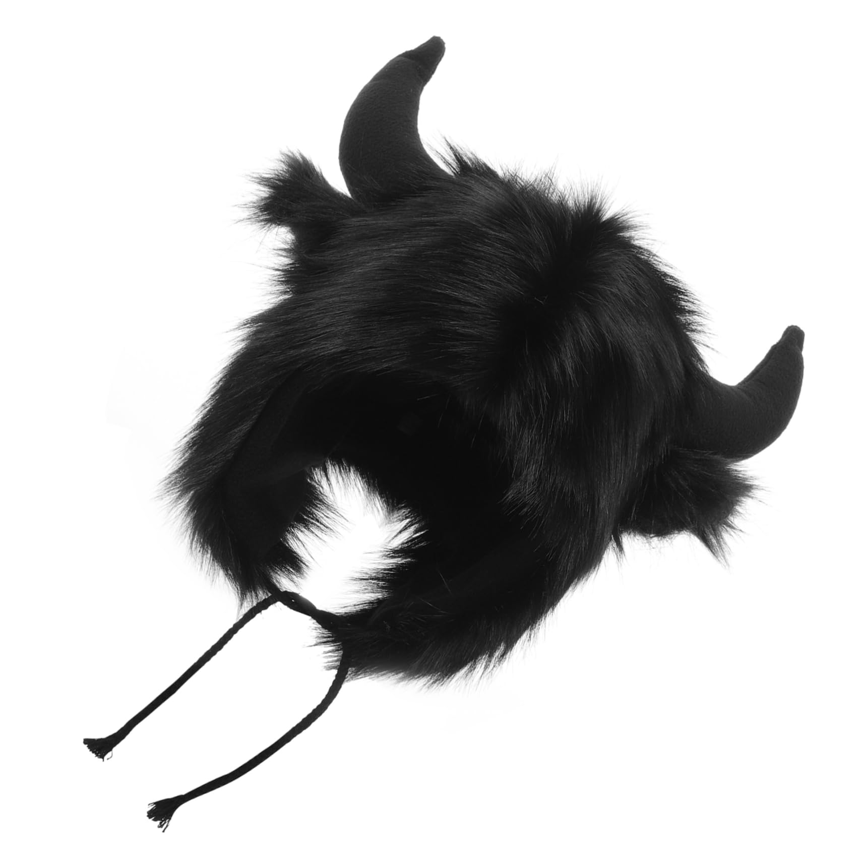 Healeved Tapa del oído de bocina fiesta lindos sombreros divertido sombrero de halloween sombreros de disfraces de animales ropa de cabeza novedosa disfraz poliéster Negro