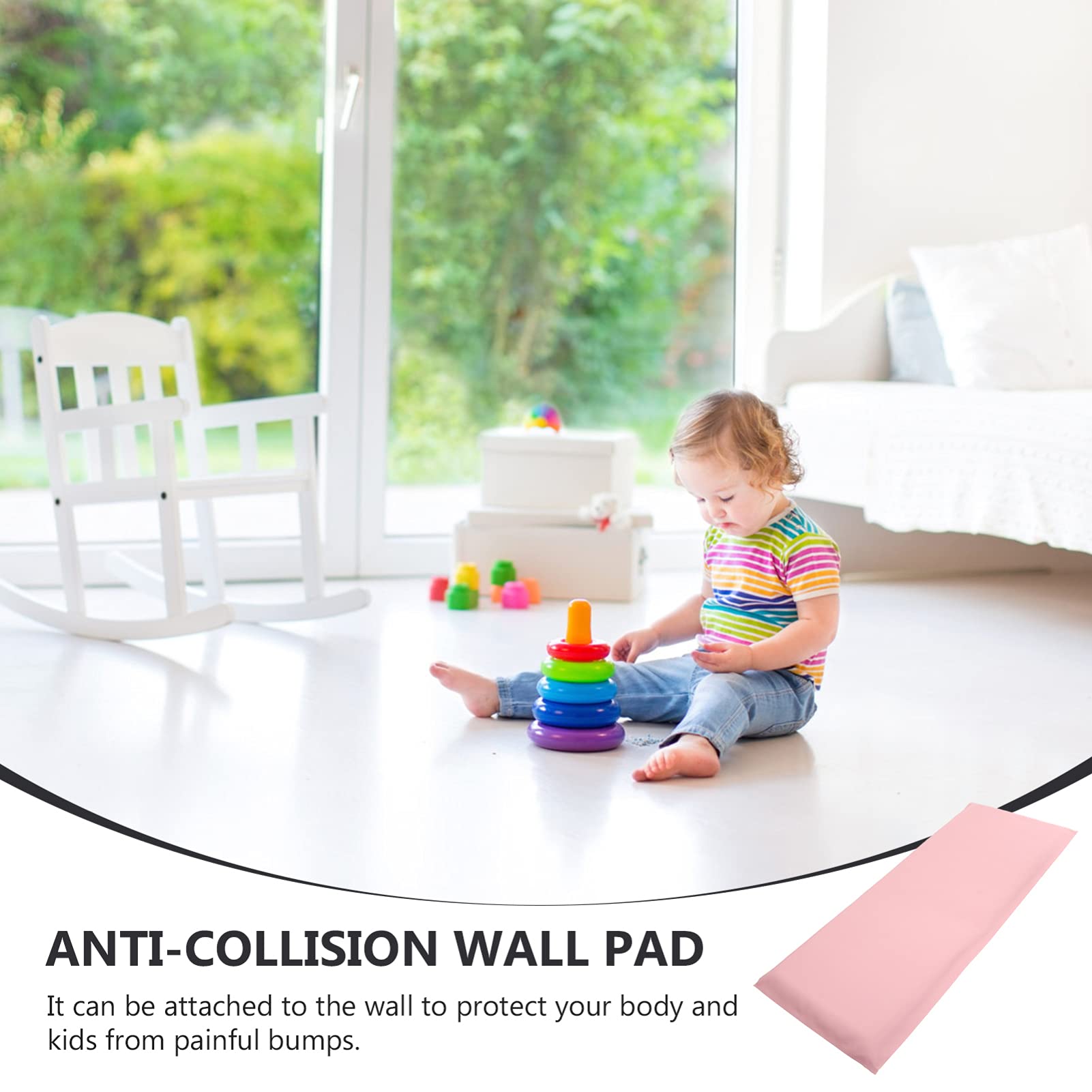 Luxshiny 8 Stück Baby-Sicherheits-Wandpolster – Weiche Antikollisions-Stoßstangenaufkleber Aus Pvc Für Kinderzimmer Kleinkinderzimmer Und Zuhause (Rosa 50 X 20 Cm) Selbstklebende