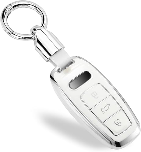 Miniatura 45 de Funda para Llavero de Audi con Accesorios de Llavero de Cuerda Trenzada de Metal, Estuche Suave Mejorado para Llave A3 A6-A8 E-Tron S3 RS6-7 SQ7-8