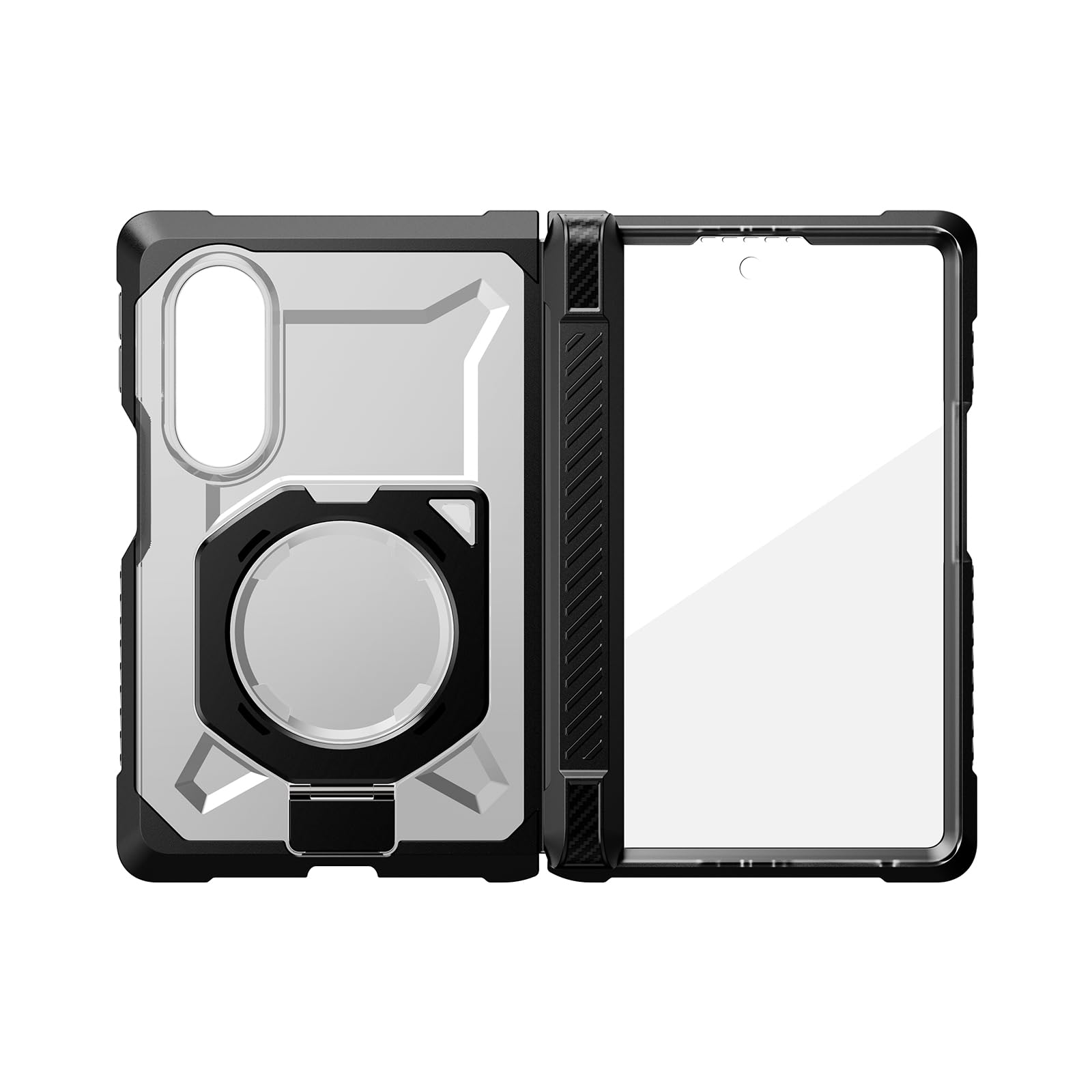 SUPCASE Cover Magnetica per Samsung Galaxy Z Fold 8 con Supporto | [Compatibile con MagSafe] Pellicola Protettiva HD Integrata [Protezione Cerniera] 360° di Grado Militare (UB Grip), Nero