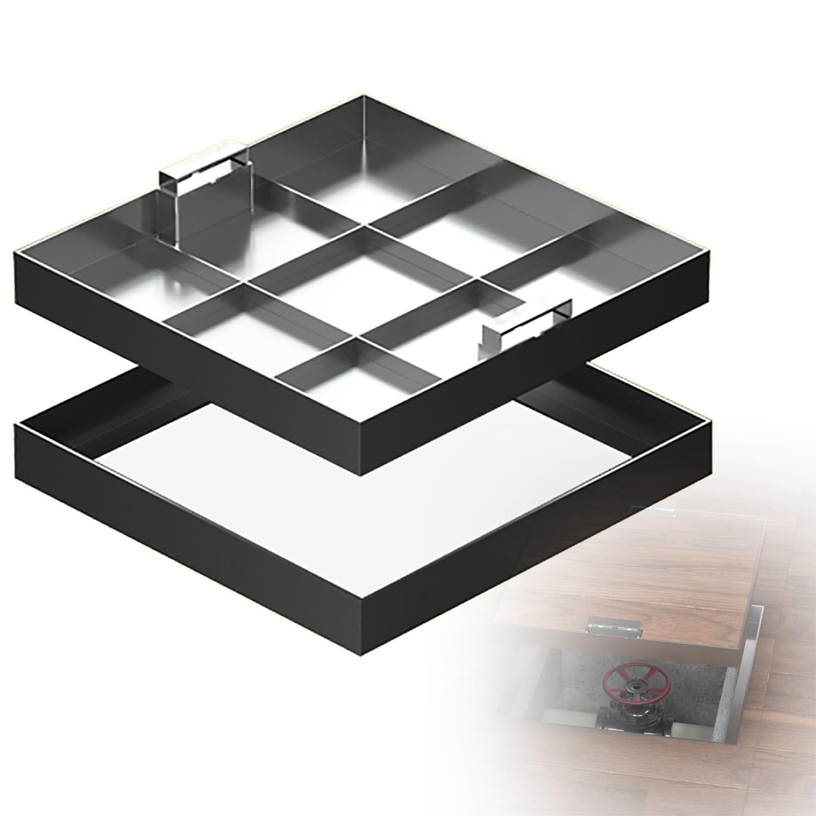 Couvercle de vidange pour terrasse et jardin, évacuation invisible 40x40