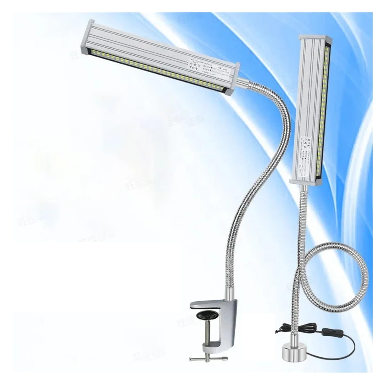 Lampy robocze do warsztatu CNC, elastyczne, długie ramię, wodoodporne, ze stopu aluminium, 400 mm, 110-220 V Wysoka jasność(Model B)