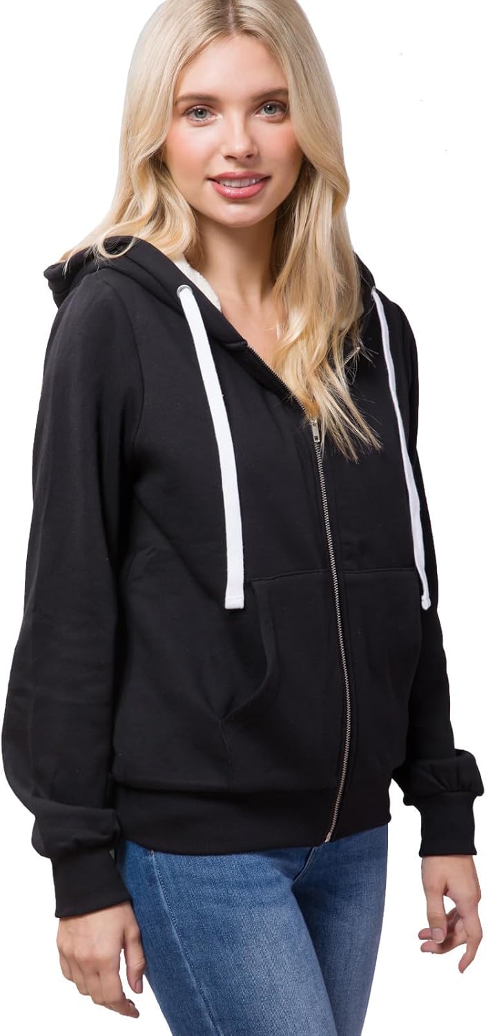 Design by Olivia Women's Sherpa-Lined Fleece Full-Zip Hooded Jacket - Image 5