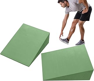 Yoga Foam Wedge Squat Wedge Ramp Non-Slip Yoga Pilates Block Slant Board Foam Incline Slant Board Squat Wedge Block,Calf,Ankle and Foot Stretching,Foam Slant Board for Lower Leg Strength Improvement