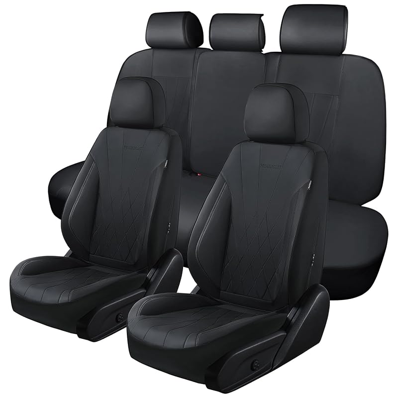 Capa para Banco Automotivo em Tecido Sintético Ultrafino, Respirável, Preta, para Carros, SUVs e Caminhonetes, Kit com 5 Peças