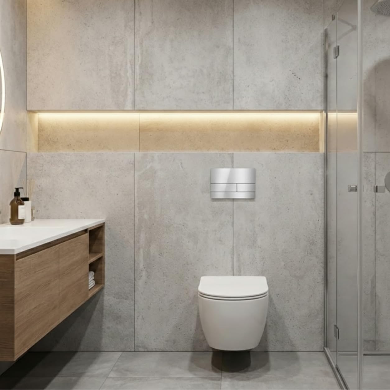 Placca di Comando WC Acciaio inox Doppio Scarico per Cassetta Incasso - Pulsante Scarico WC - Placca WC per Toilette Sospesa - Pannello Comando - Sciacquone - Design Moderno