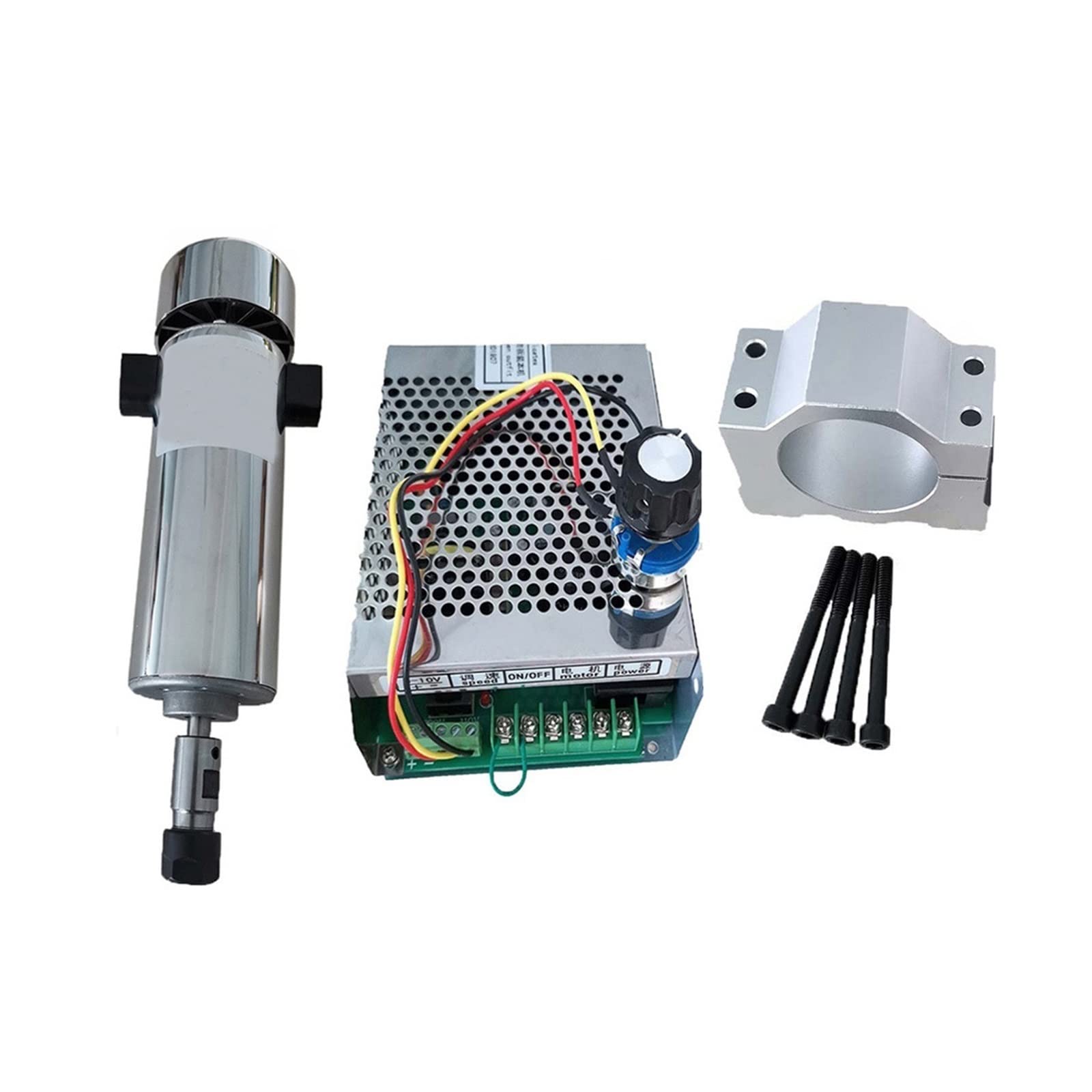 CVFRDD CNC Spindle Motor Kit Air Cooled 0.8kw DC110 20000RPM CNC SpindleMotor Kit ER11/ Chuck 800W Spindle Motor + Power Supply Speed Governor For Engraving