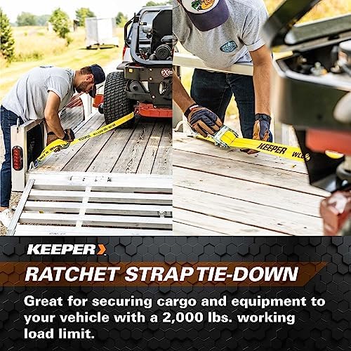 Keeper – 2” x 8’ Heavy Duty Auto Tie-Down with Snap Hooks - 2,000 lbs. Working Load Limit and 6,000 lbs. Break Strength - Image 4