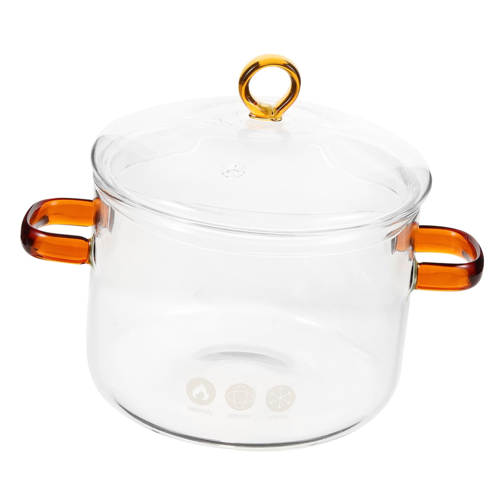 Casserole en verre pour soupe et ragoût familial au design transparent